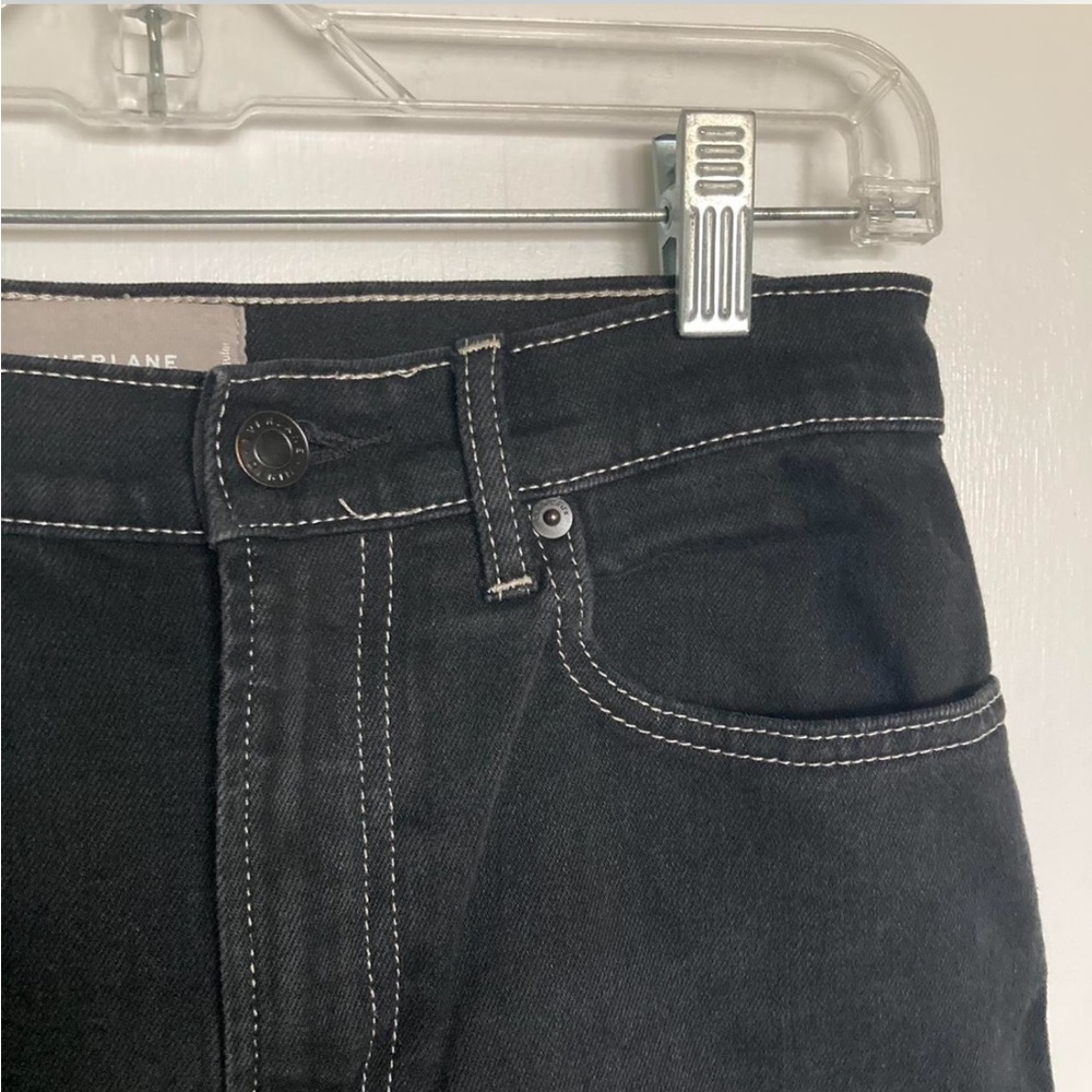 Everlane the Cheeky Jean, rare black with white stitching
